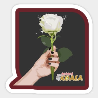 White Rose on Hand - Mama Koala .Co Sticker